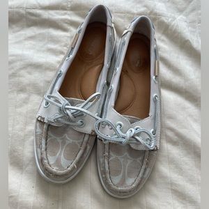 Coach White Leather Loafers